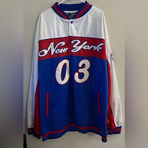 90s Vintage Y2K Gido New York 03 Blue & Red Men’s Bomber Jacket Streetwear Sport